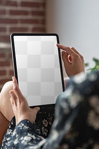 Tablet screen png mockup, transparent design