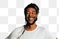 Happy black man png, transparent background