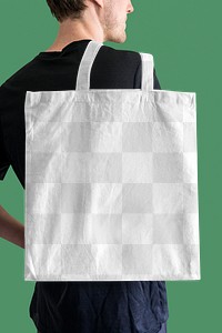 Tote bag png mockup, transparent design