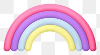 Rainbow png sticker, 3D rendering, transparent background