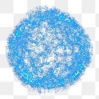 Png blue abstract circle sticker, transparent background