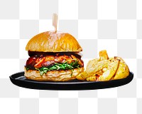 Cheeseburger png sticker, fast food, transparent background