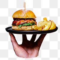 Cheeseburger png sticker, fast food, transparent background