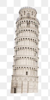 Pisa tower png sticker, Italy, transparent background