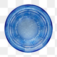 Blue glass png carbonated water, transparent background