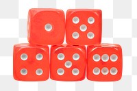 Red dice png sticker, transparent background