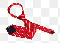 Red necktie png sticker, transparent background