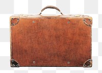 Leather briefcase png sticker, transparent background