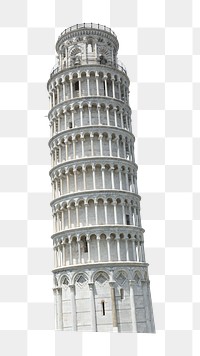 PNG Leaning Tower of Pisa sticker, transparent background