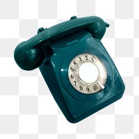 Rotary phone png sticker, transparent background