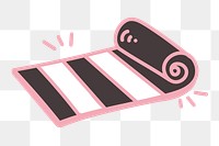 Png pink rug sticker, cute doodle, transparent background