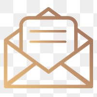 Envelope email icon png sticker, transparent background