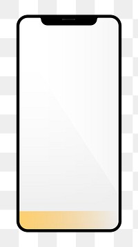 Smartphone png sticker, white screen, transparent background