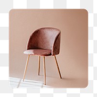 Chair png square sticker, transparent background