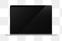 Laptop png sticker, blank screen, transparent background