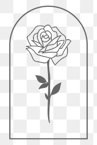 Rose png line art sticker, transparent background