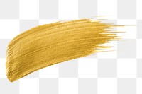 Png gold brush stroke sticker, luxury design, transparent background