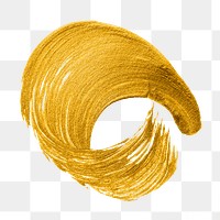 Png gold brush stroke sticker, luxury design, transparent background