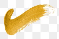 Png gold brush stroke sticker, luxury design, transparent background