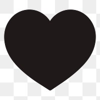 Black heart png sticker, transparent background