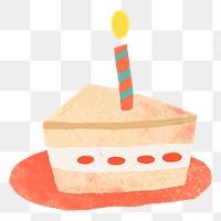 Birthday cake png sticker, transparent background