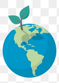 Sustainable earth png sticker, transparent background