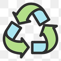 Recycle png icon sticker, transparent background