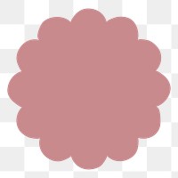 Pink flower png sticker, blob shape design, transparent background
