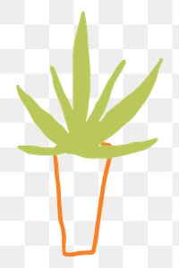 Plant png sticker, cute doodle, transparent background