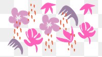 Purple flowers png sticker, aesthetic design, transparent background