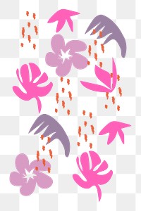 Pink flowers png sticker, aesthetic design, transparent background