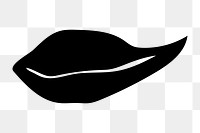 Leaf shape png sticker, black design, transparent background