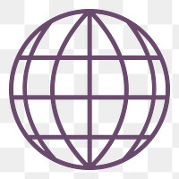 Png global network purple sticker, transparent background