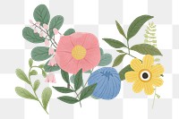 Aesthetic flowers png sticker, botanical design, transparent background