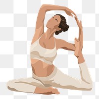 Yoga woman png sticker illustration, transparent background