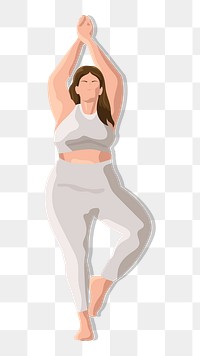 Yoga woman png sticker illustration, transparent background