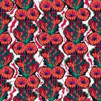 PNG Edouard Benedictus flower pattern sticker, seamless design, transparent background