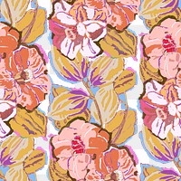 PNG Edouard Benedictus flower pattern sticker, seamless design, transparent background