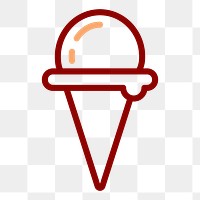 Ice cream png icon sticker, food and drink clipart, transparent background