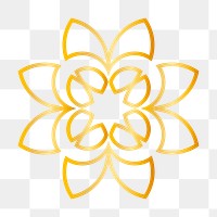 Png flower logo element sticker, luxury design, transparent background