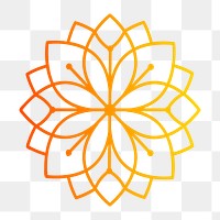 Gradient flower png illustration sticker, logo element, transparent background 