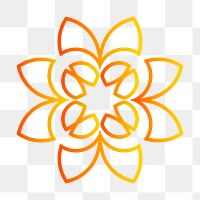 Gradient flower png illustration sticker, logo element, transparent background 