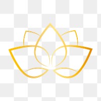 Png flower logo element sticker, luxury design, transparent background