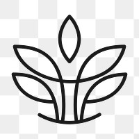 Png yoga logo element sticker, black illustration, transparent background