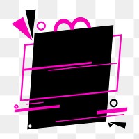 Funky geometric png frame sticker, pink, transparent background