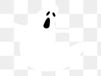 White ghost png Halloween sticker, transparent background