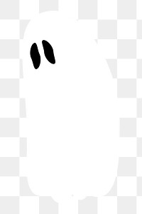 White ghost png halloween sticker, transparent background