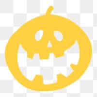 Carved pumpkin png halloween sticker, transparent background