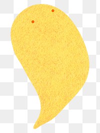 Yellow ghost png halloween sticker, transparent background
