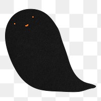 Black ghost png halloween sticker, transparent background